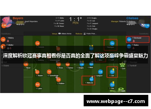 深度解析欧冠赛事真相看你是否真的全面了解这项巅峰争霸盛宴魅力